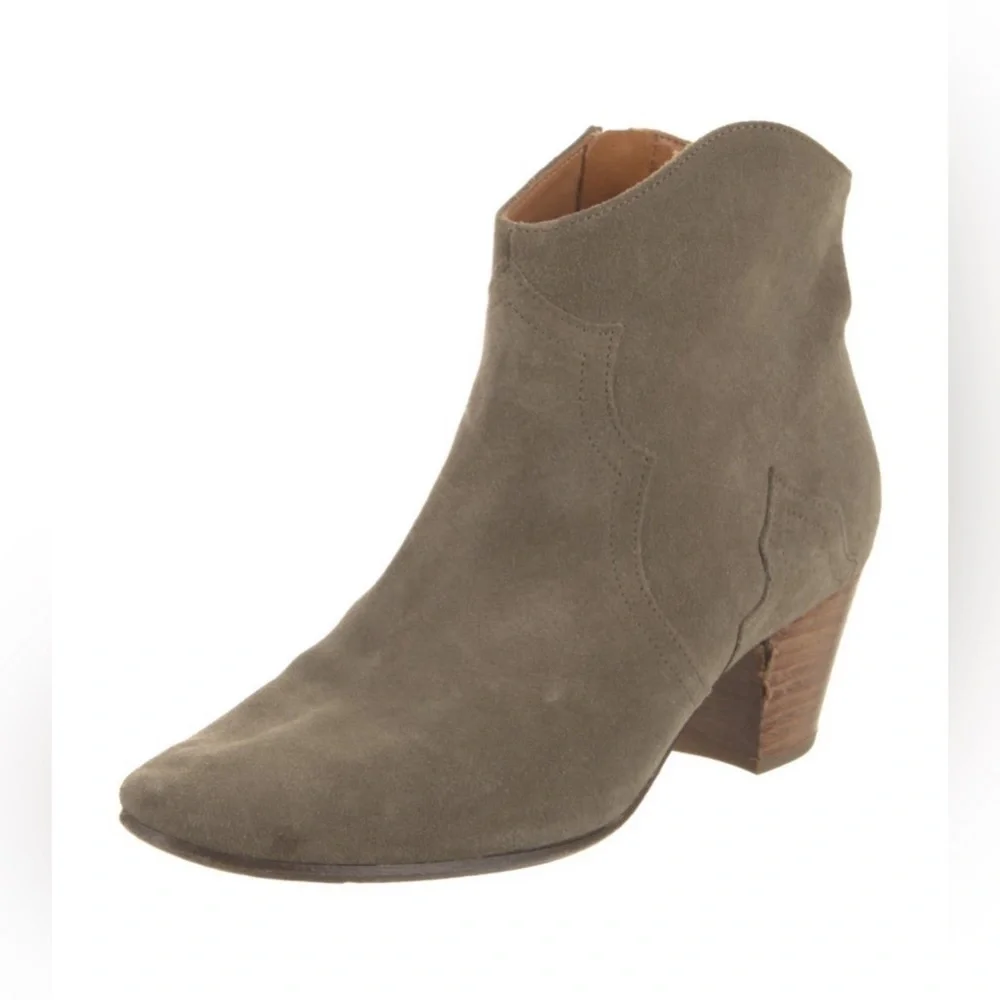 Isabel Marant Tan Dicker Suede Low western Cowboy Boots sz FR 37